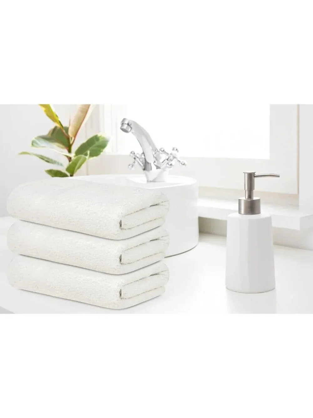 Bulk White Bath Towels 12 Pack - 100% Cotton, Quick Dry, Ultra-Soft & Absorbent
